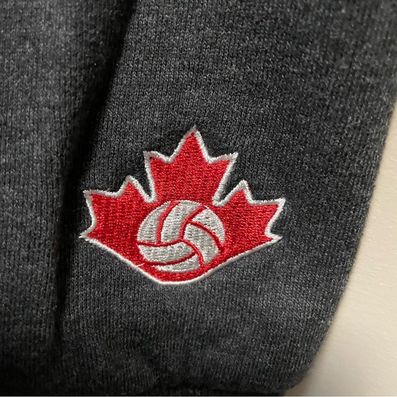 Volleyball Canada Charcoal Crewneck Sweatshirt with Pockets Men Women Medium - Picture 10 of 14